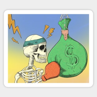 Macabre Skeleton Boxing Sticker